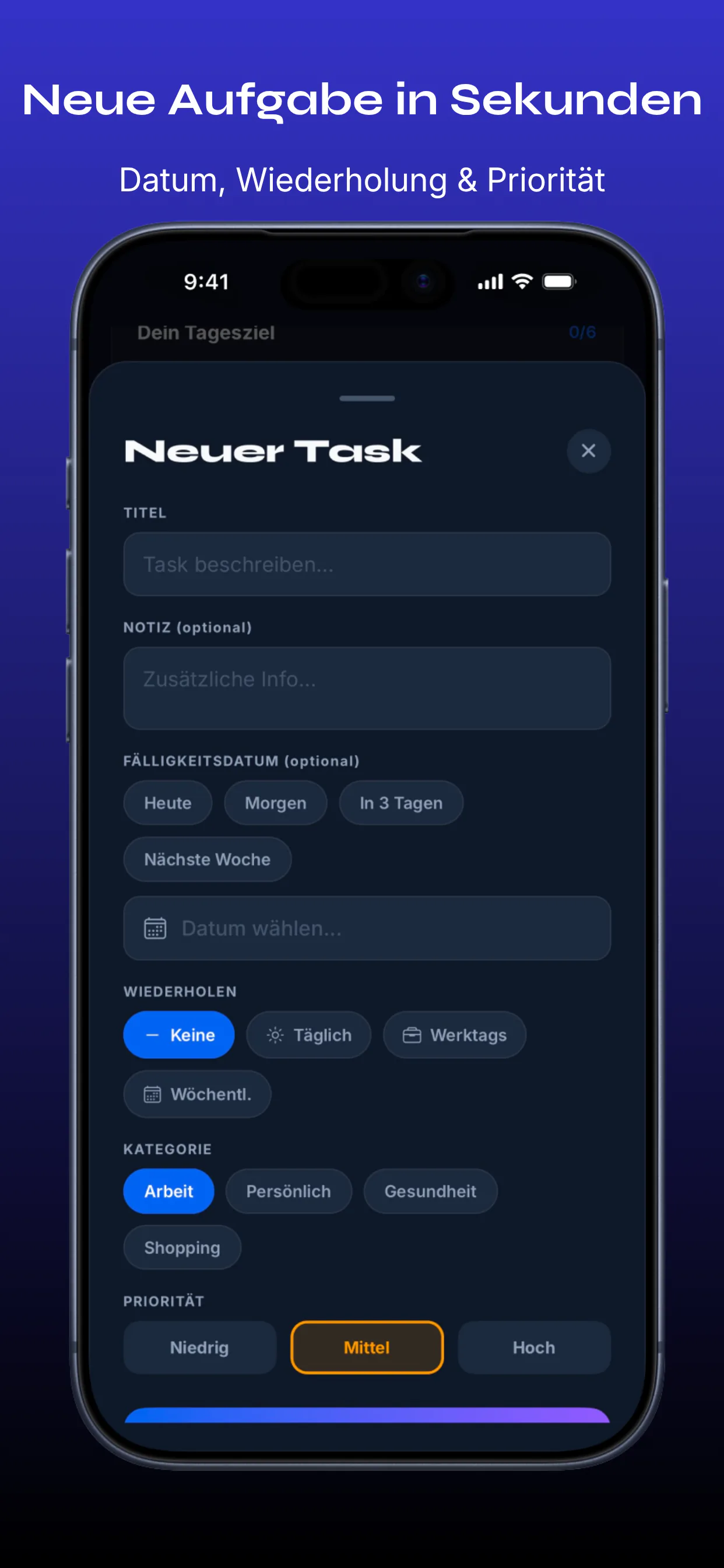 Ritmo – Task hinzufügen
